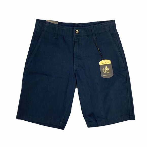 Nat Nast Shorts Mens 30 X 10 Navy Blue Casual Stretch Classic Straight Fit Chino - Picture 1 of 9